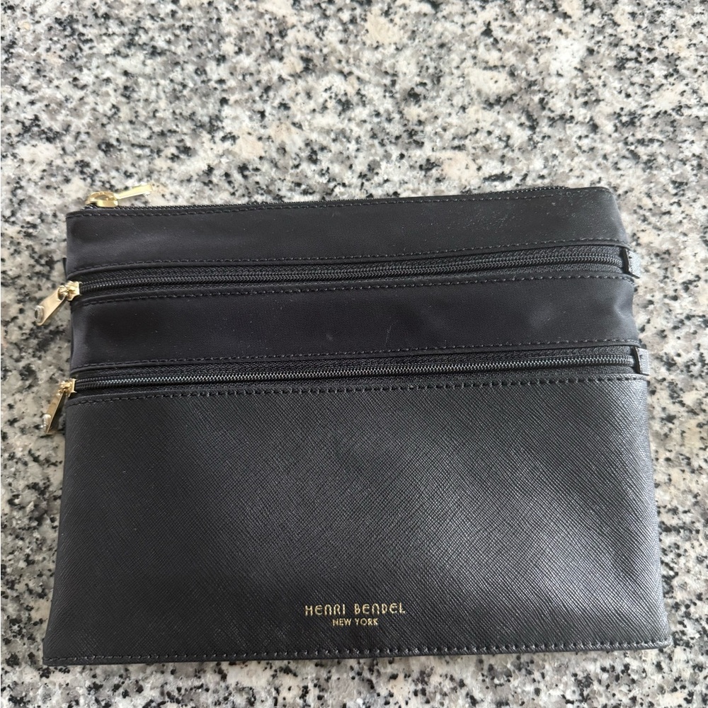 Henri Bendel Black Leather Pouch